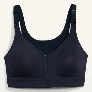 Old Navy High-Support PowerSoft Zip-Front Sports Bra 38DD NWT Color: In the Navy